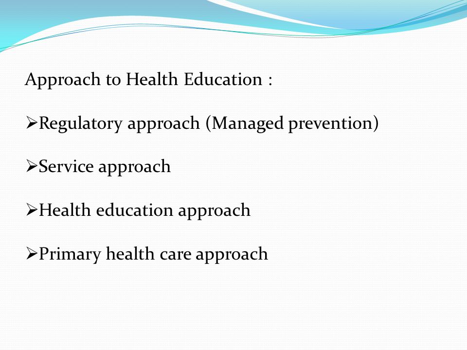 The different approaches to health education